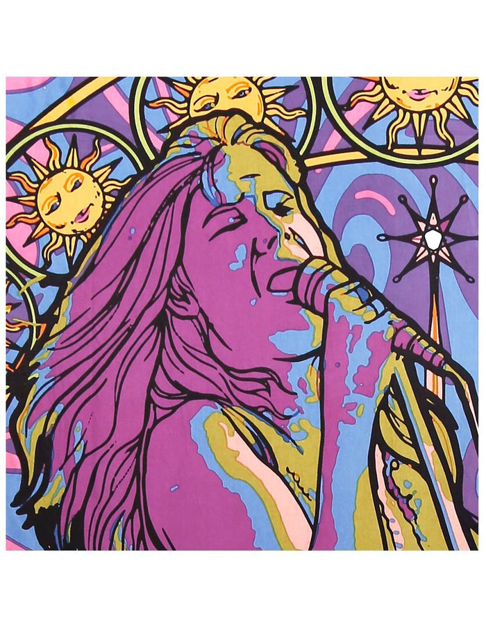 Handmade 100% Cotton Janis Joplin Hippie Bohemian Tapestry Tablecloth Throw Beach Sheet Dorm Decor 60x90 - Sweet Us