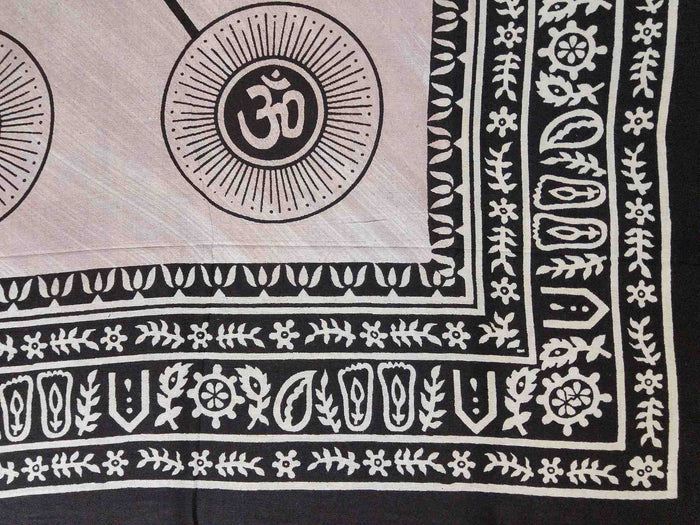 Handmade 100% Cotton Mandala Om Tie Dye Tapestry Tablecloth Spread Full Yoga - Sweet Us