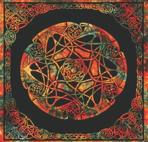 Handmade Celtic Wheel of Life Tie Dye Tapestry Tablecloth Spread Full 88x104 - Sweet Us