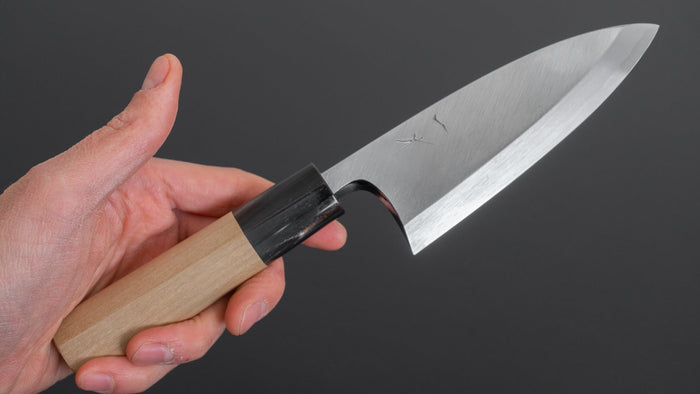 Hitohira Kikuchiyo Manzo White #3 Deba 120mm Ho Wood Handle (D-Shape) - HITOHIRA