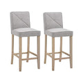 HOMCOM 41" Beige Modern Barstools Upholstered Kitchen Island Chair - 2 piece