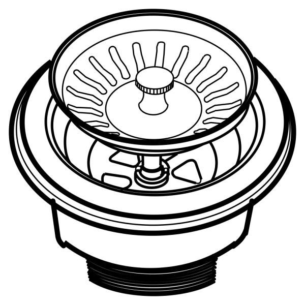 Houzer 190-9180 3.5" Stainless Steel Basket Strainer-Annie & Oak