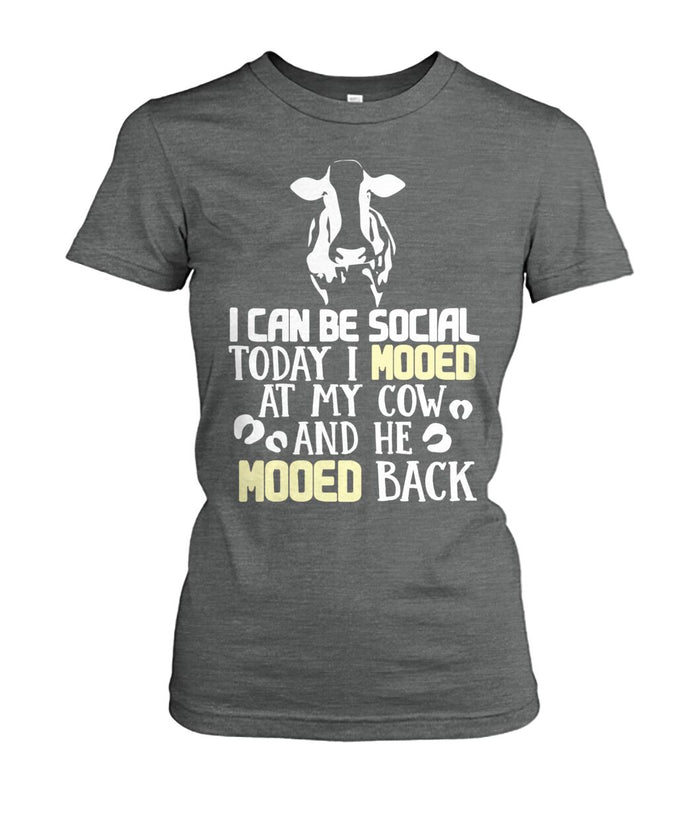 i can be social today i mooed - Men's and Women's t-shirt , Vneck, Hoodies - myfunfarm - clothing acceessories shoes for cow lovers, pig, horse, cat, sheep, dog, chicken, goat farmer