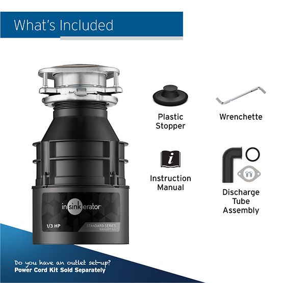InSinkErator Badger 100 Garbage Disposal, 1/3 HP