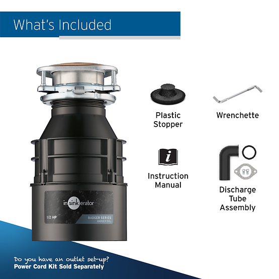 InSinkErator Badger 5XL Garbage Disposal, 1/2 HP