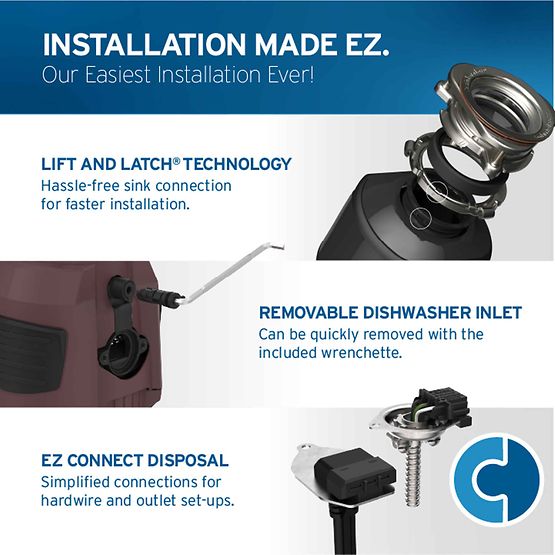 InSinkErator Evolution 1300, 3/4 HP Garbage Disposal, Advanced Series EZ Connect