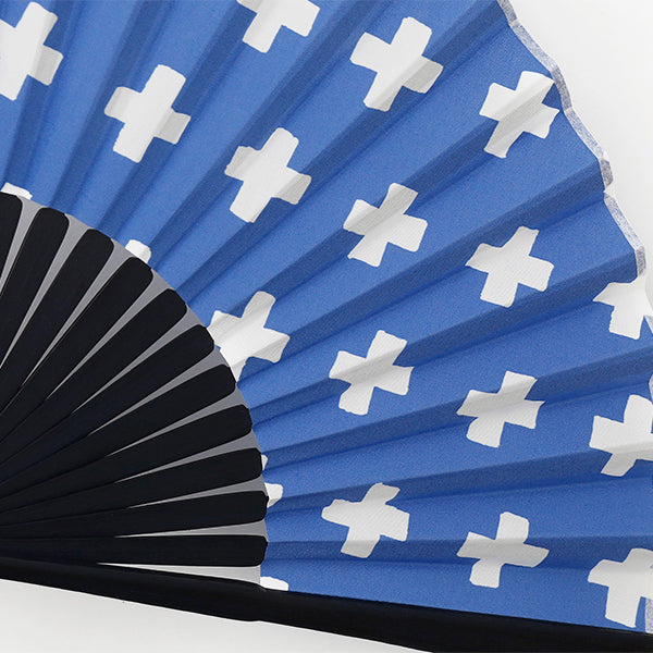 Itoya Fabric Folding Fan 2020 (Cross, Blue)