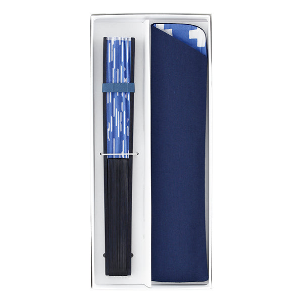 Itoya Fabric Folding Fan 2020 (Cross, Blue)