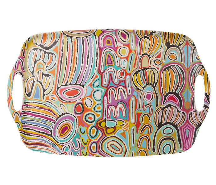 Judy Waston Large Tray  - Designed By Warlukurlangu Artists of Yuendumu, Australia