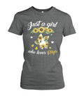just a girl who loves pigs - Men's and Women's t-shirt , Vneck, Hoodies - myfunfarm - clothing acceessories shoes for cow lovers, pig, horse, cat, sheep, dog, chicken, goat farmer