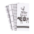 KAF Home 18" White Stacked Farm Animals Kitchen Dish Towel - Set of 4