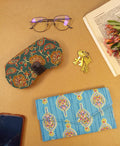 Kalamkari Print Sunglass Case & Blue Block Print Clutch Set
