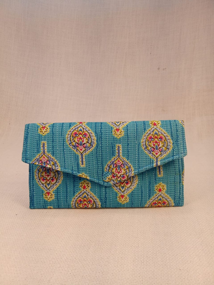 Kalamkari Print Sunglass Case & Blue Block Print Clutch Set