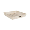 Kate and Laurel Woodmont 20" Antique White Distressed Wood Square Ottoman Tray