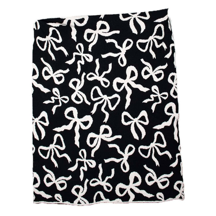 Katydid | Black & White Bows Double Sided Wholesale Blanket