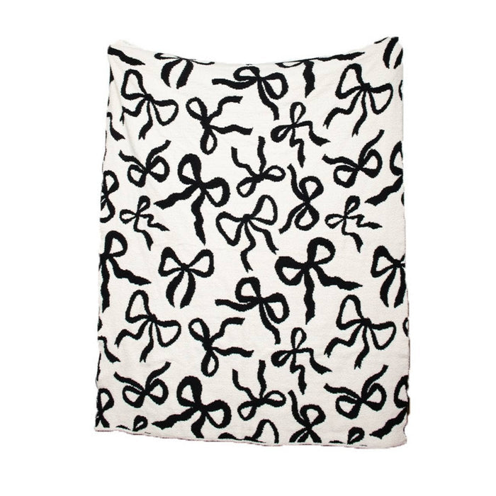 Katydid | Black & White Bows Double Sided Wholesale Blanket