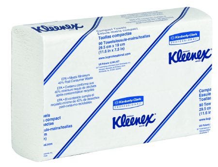 Kimberly Clark Kleenex Slimfold Towels: White, 7.5" x 11.6", 90 Sheets, 24 Count