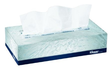 Kleenex Facial Tissue: 36 Count, White, 8.2" x 8.4", 2-Ply