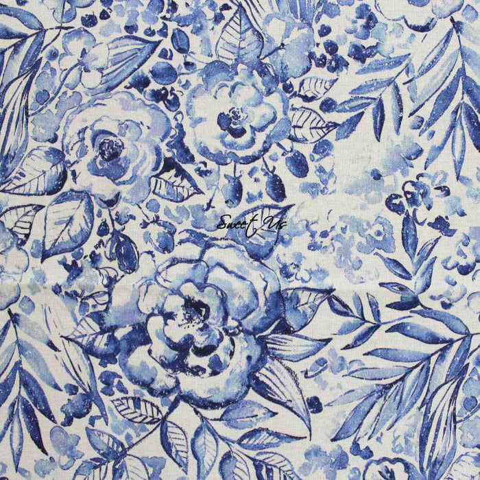 La Marseille French Floral Organic Cotton Tablecloth — Provence Sky - Sweet Us