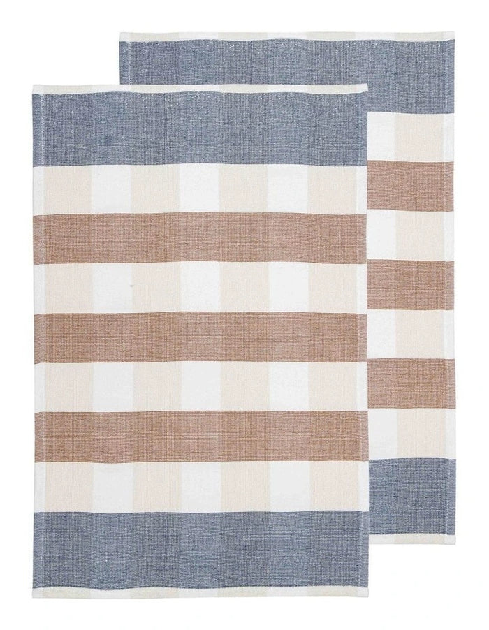 Ladelle  Bailie Terry Terracotta 2pk Kitchen Towel Set - 43x65cm