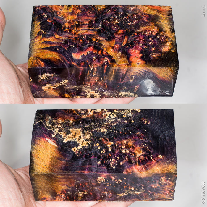 Large stabilized box elder burl wood block