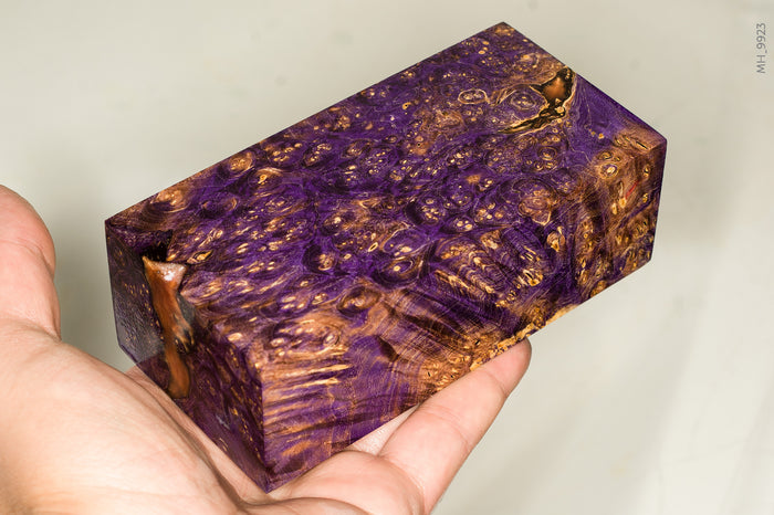 Large stabilized box elder burl wood block
