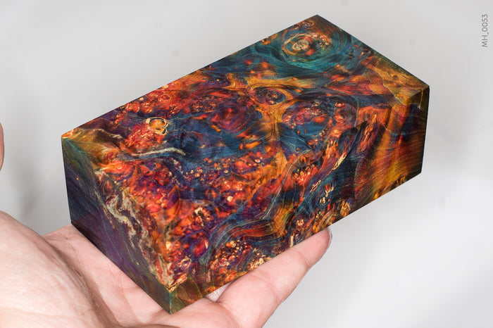 Large stabilized box elder burl wood block