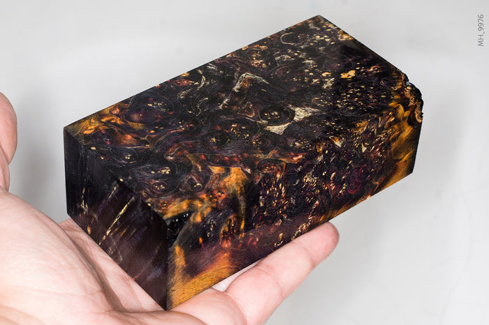 Large stabilized box elder burl wood block