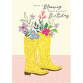 Laura Darrington Birthday Card, ED32 (Eden, Flowers in Boots)