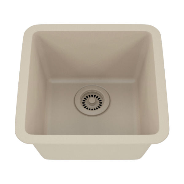 Lexicon Platinum 15" Beige Quartz Single Composite Sink w/ Grid LP-1515 - Annie & Oak