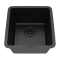 Lexicon Platinum 16" Black Quartz Single Composite Sink w/ Grid LP-1618 - Annie & Oak