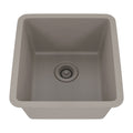 Lexicon Platinum 16" Concrete Quartz Single Composite Sink w/ Grid LP-1618 - Annie & Oak