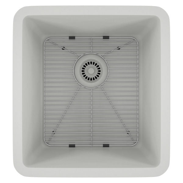 Lexicon Platinum 16" White Quartz Single Composite Sink w/ Grid LP-1618 - Annie & Oak