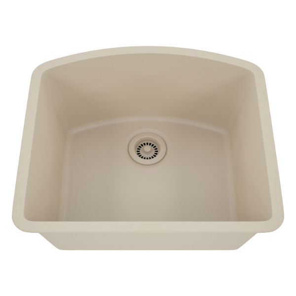 Lexicon Platinum 23" Beige Quartz Single Bowl Composite Sink w/ Grid LP-2321D - Annie & Oak