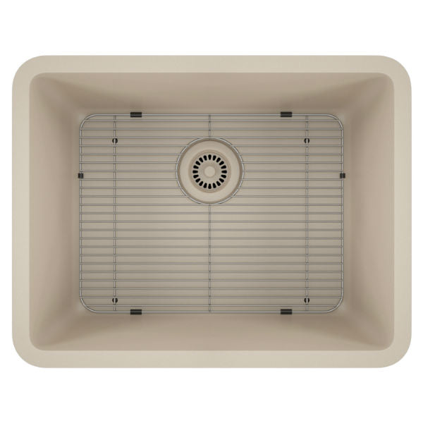 Lexicon Platinum 23" Beige Quartz Single Composite Sink w/ Grid LP-2318 - Annie & Oak