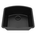 Lexicon Platinum 23" Black Quartz Single Bowl Composite Sink w/ Grid LP-2321D - Annie & Oak