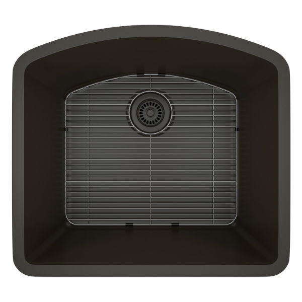 Lexicon Platinum 23" Mocha Quartz Single Bowl Composite Sink w/ Grid LP-2321D - Annie & Oak