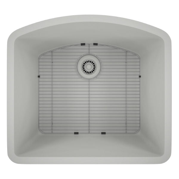 Lexicon Platinum 23" White Quartz Single Bowl Composite Sink w/ Grid LP-2321D - Annie & Oak