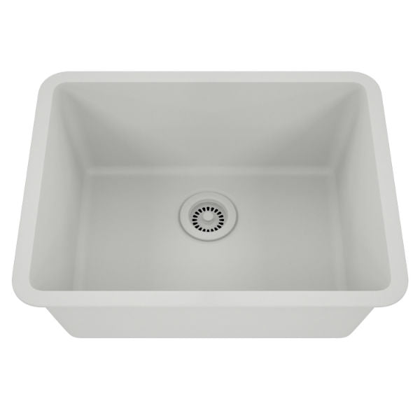 Lexicon Platinum 23" White Quartz Single Composite Sink w/ Grid LP-2318 - Annie & Oak