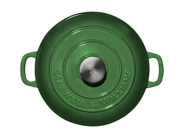 Maxwell & Williams Cast Iron Round Casserole 24cm/3.3L -  English Racing Green