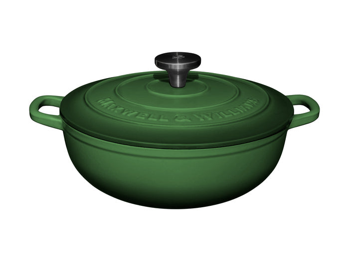 Maxwell & Williams Cast Iron Round Casserole 26cm/4L -  English Racing Green