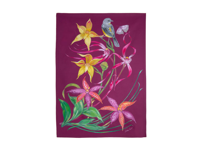 Maxwell & Williams Eloise Short Lyric Tea Towel 50x70cm - Yellow Robin