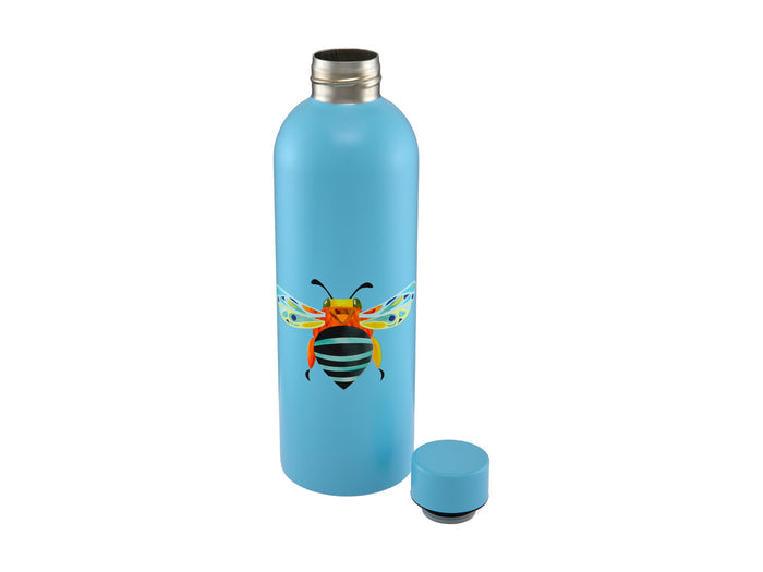 Maxwell & Williams Pete Cromer Garden Party Double Wall Insulated Bottle 750ml - Blue Banded Bee