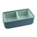 Melii Luxe Silicone Bento Box With Silicone Dividers - 2 Compartments - Blue Mint - 700ml