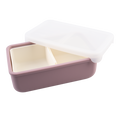 Melii Luxe Silicone Bento Box With Silicone Dividers - 2 Compartments - Pink-Ivory - 700ml
