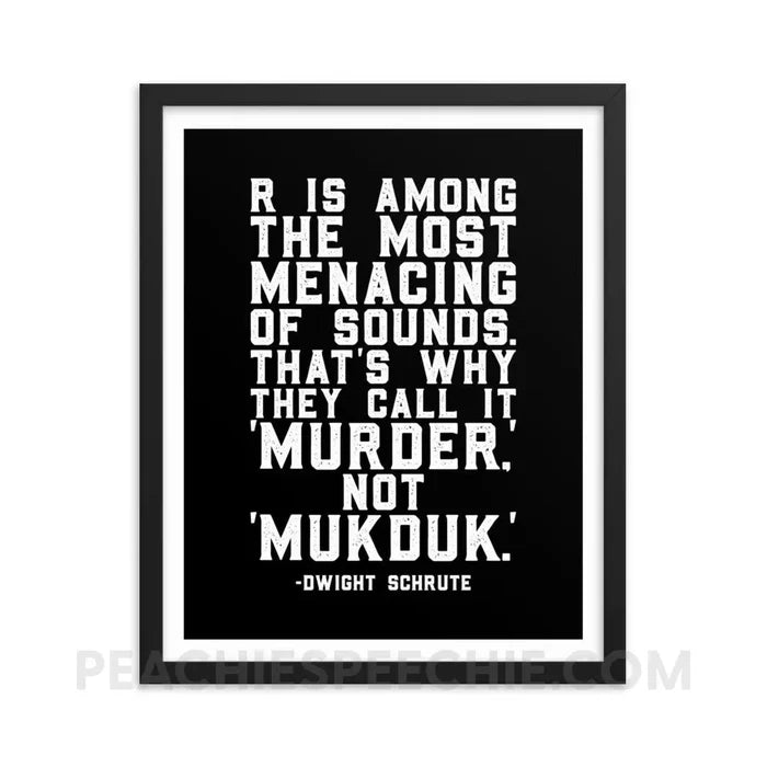 Menacing R Framed Poster - 16×20 - Posters peachiespeechie.com