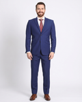 Men's Raphael Slim Fit Solid French Medium Blue Two Button 2 Piece Formal Suit