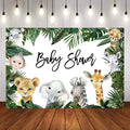 Mocsicka Plam Leaves and Wild Animals Baby Shower Backgrounds-Mocsicka Party