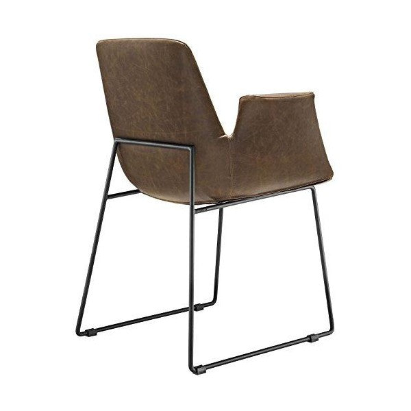 Modway Aloft EEI-1806-BRN 23" Brown Faux Leather Modern Farmhouse Dining Chair