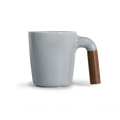 ceramic mug, coffee mug, wooden handle